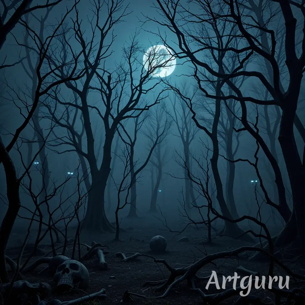 Creepy forest Night